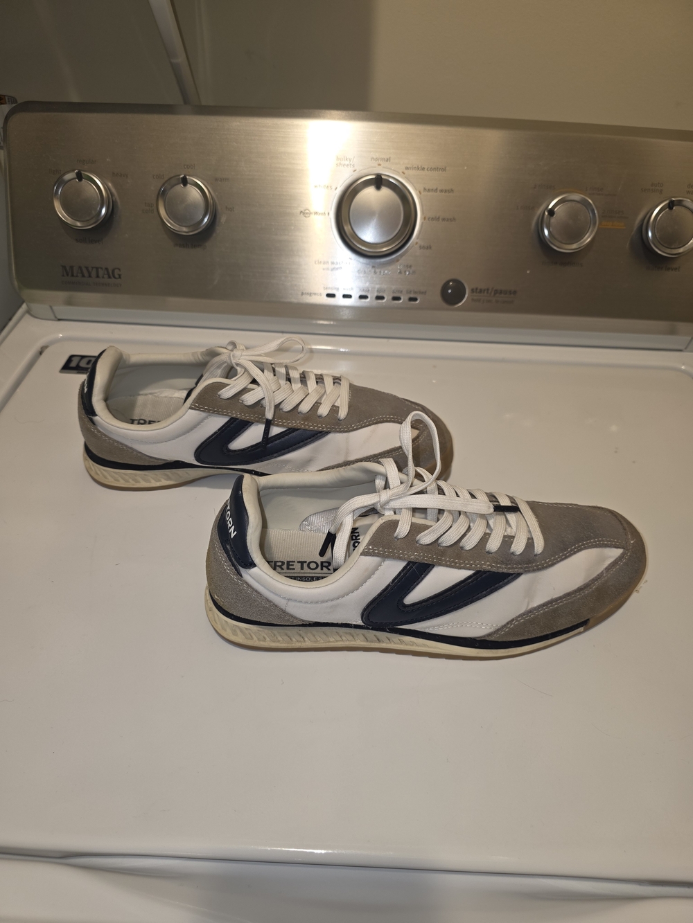 Tretorn Kristine White Navy Gray Low-Top Sneakers